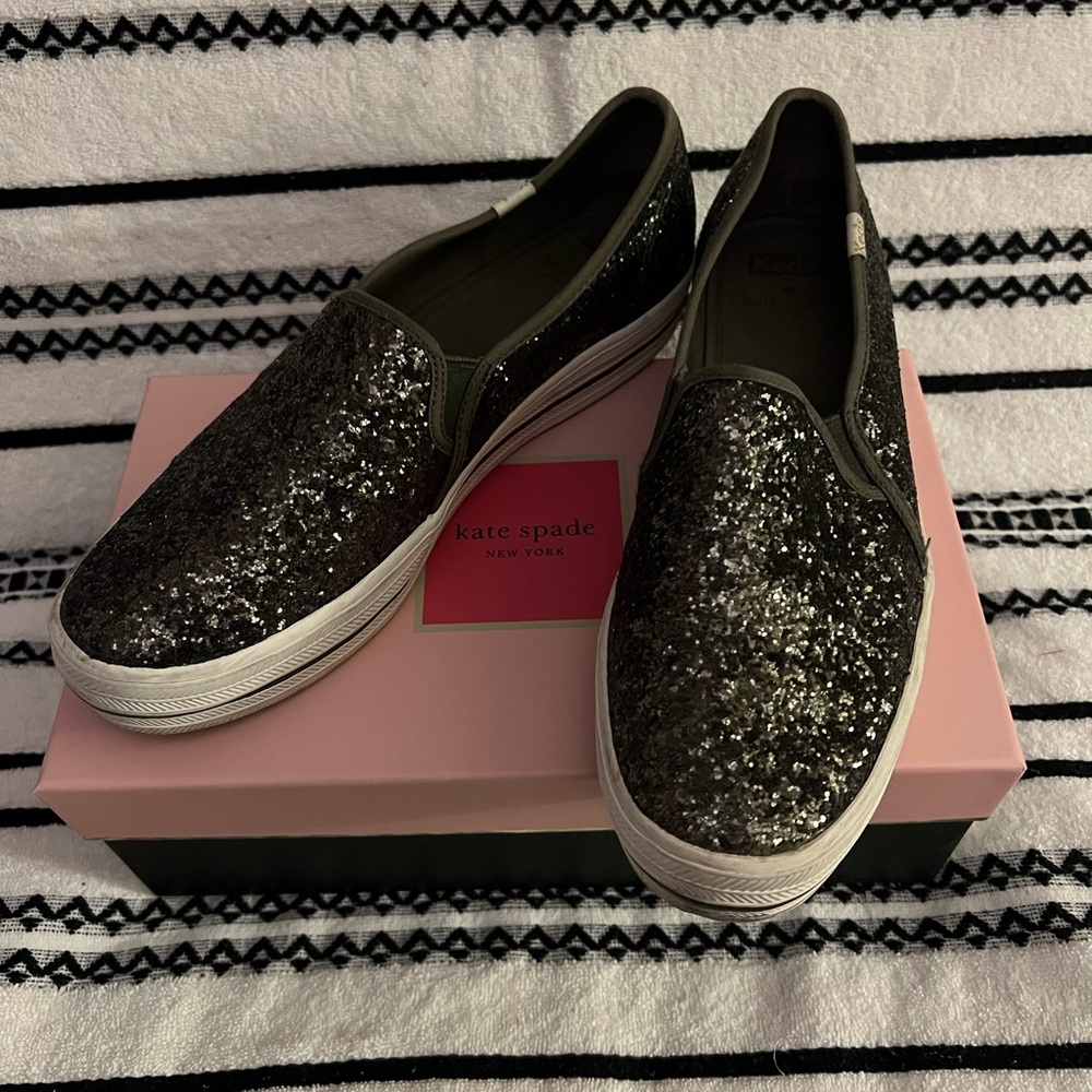 Kate Spade Keds Glitter Platform Sneakers